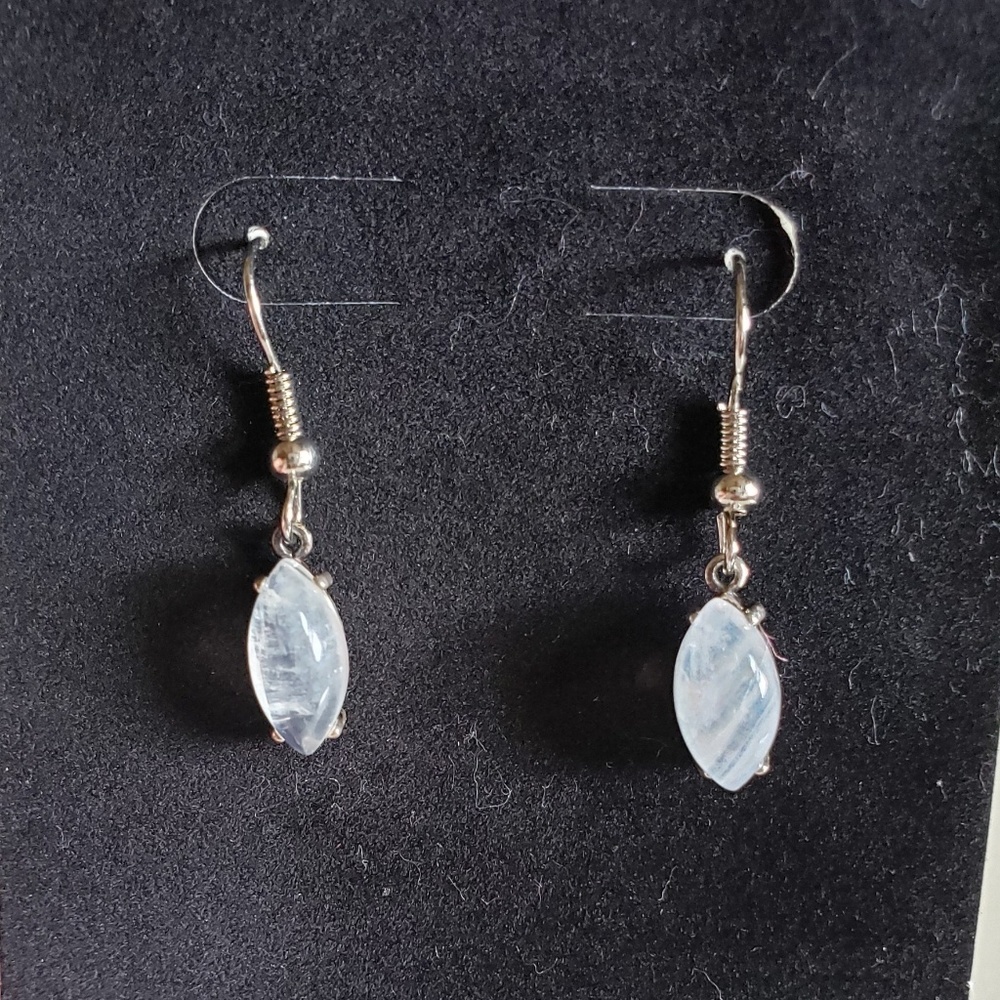 White Moonstone Earrings